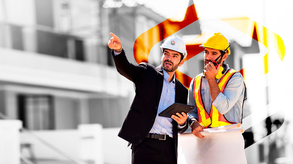 Worker with helmet